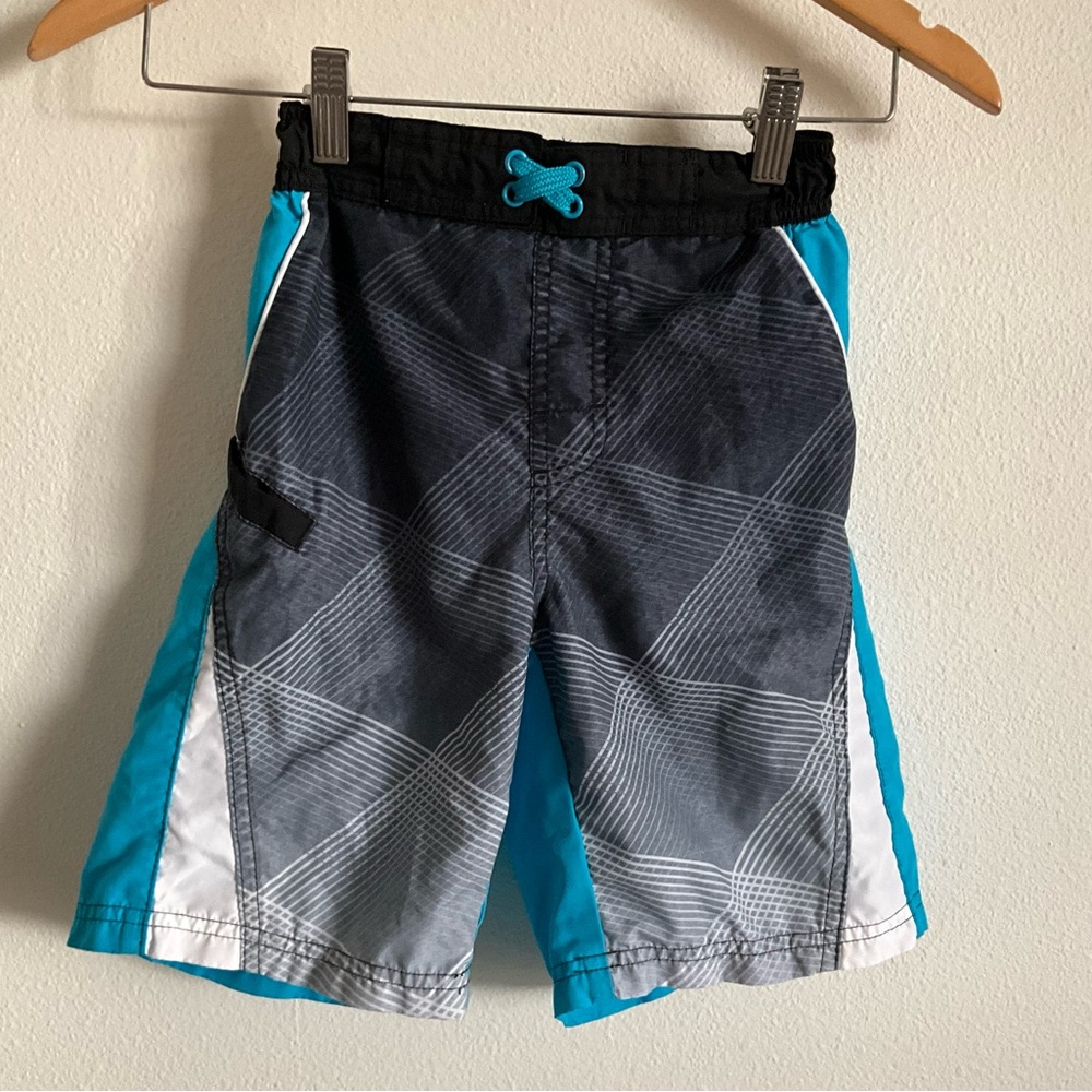 Kids boys Black and Blue Swim Trunks M 8